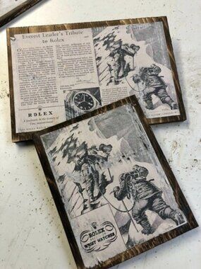 1953 Mt Everest Climb - newspaper article images Edmond Hillary art work rolex